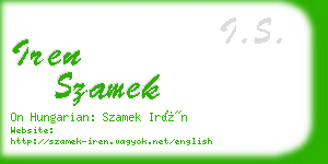 iren szamek business card